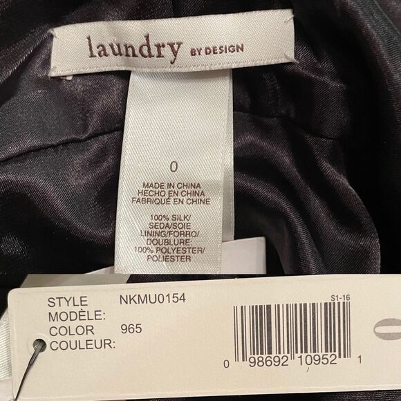 LAUNDRY By Design Black Silk Sleeveless Silk Sheath Tank Mini Cocktail Dress 0 - Picture 5 of 5